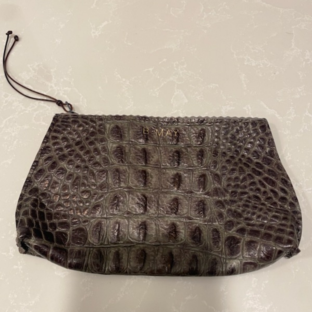 BMay Brand Leather Zippered Pouch
